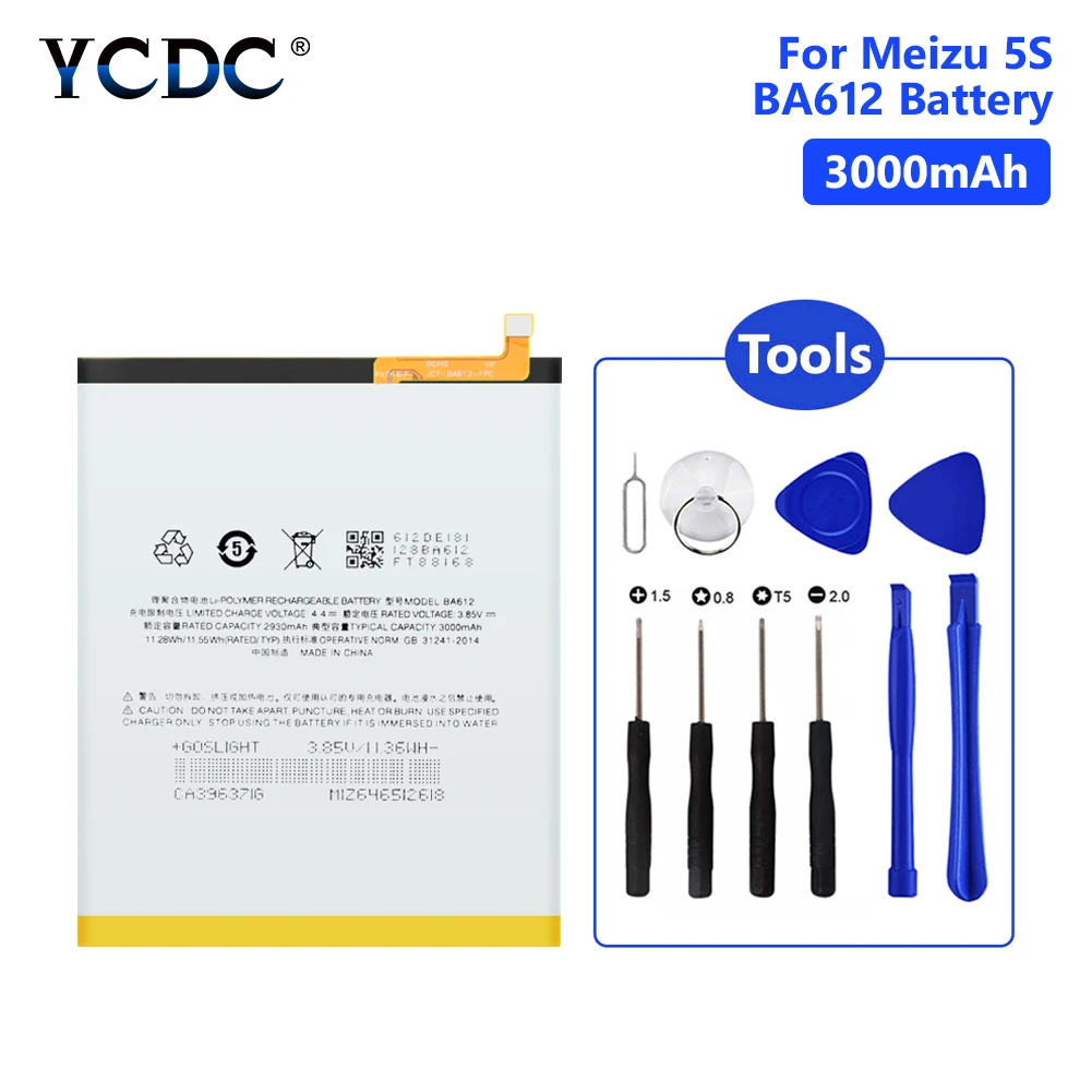 3,85 V BA612 3000mAh литий-ионная батарея, сменные ячейки для телефона с инструментами для Meizu 5S M5S M612Q M612M, батарея для смартфона