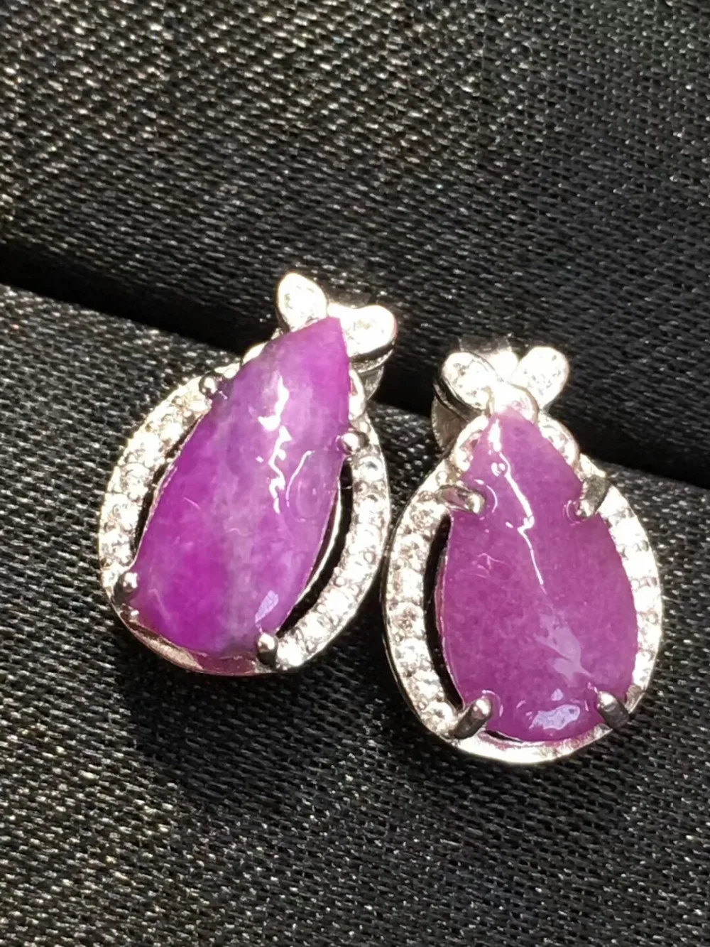 Женские сережки из натурального Королевского розового геля Sugilite женские