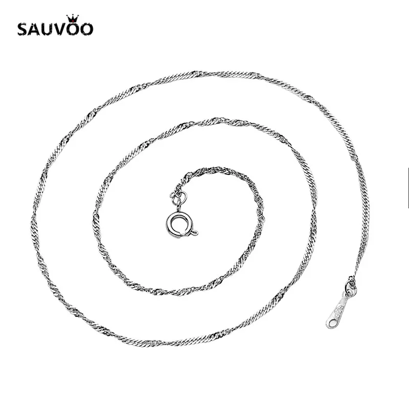 SAUVOO 12 шт./лот цепочки для ожерелья оптом с застежками из Омаров Родий серебряный
