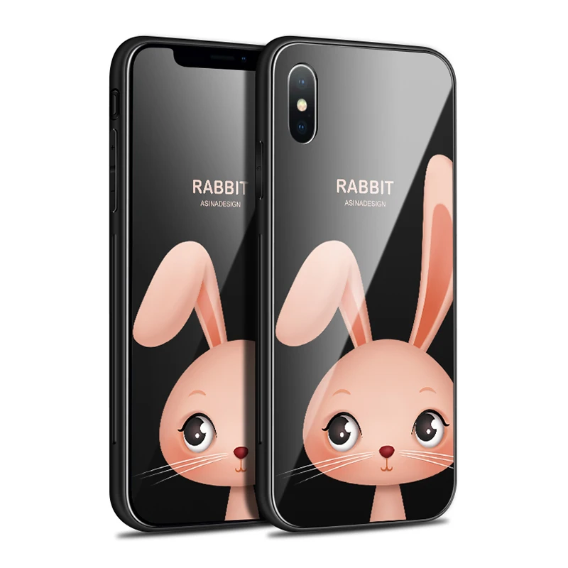 ASINA Tempered Glass Case For iPhone 8 Plus Luxury Original Cute Back Cover 6 6s 7 Xs Max Xr Bumpers |