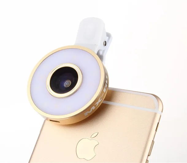 6 в 1 LED Lens Clip on Фонарик 185 Рыбий Глаз 10x Макро 0.65x Широкоугольный Объектив для Nokia