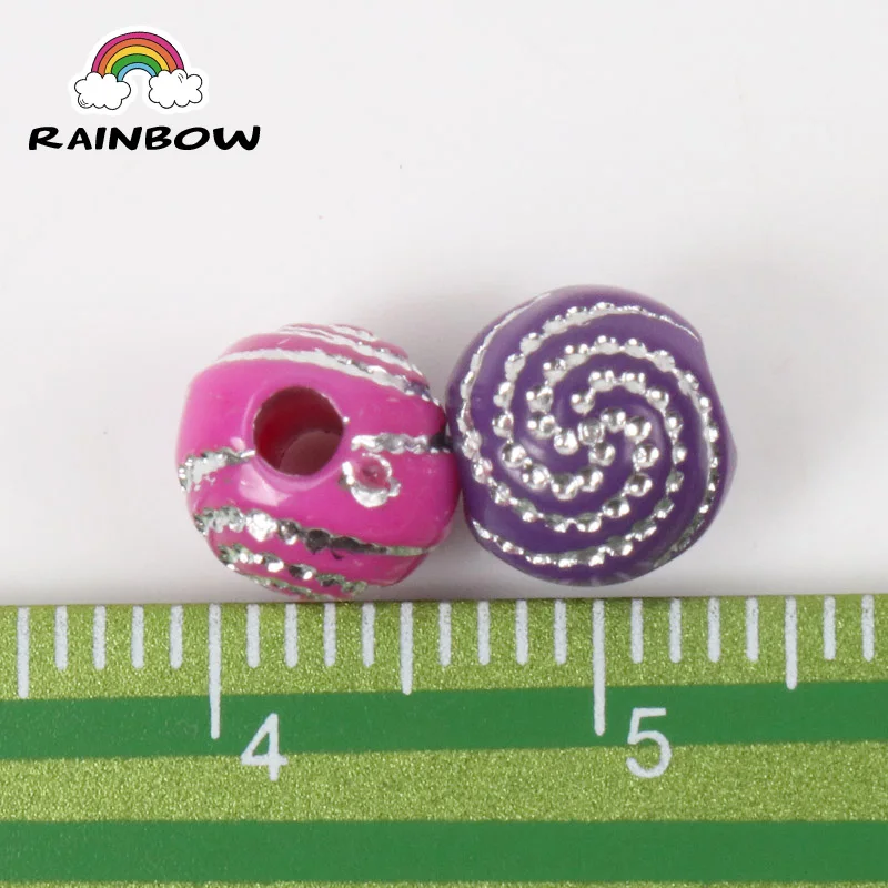 Бусины для браслетов и ожерелий разноцветные разделительные бусины в полоску с - Фото №1