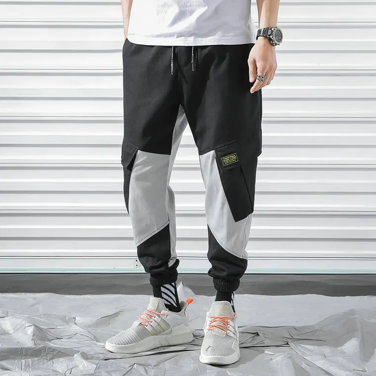 Black New Cargo Harem Pink Pants Mens Casual Joggers Baggy Trousers Harajuku Streetwear Hip Hop Pants Men Fashionable Sweatpants - Цвет: Black