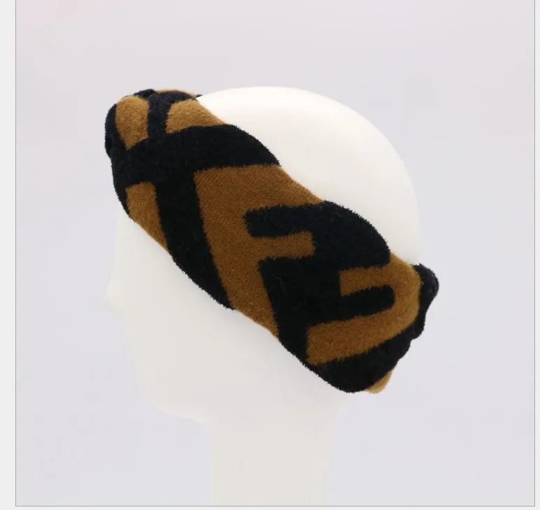 Женские эластичные вязаные повязки на голову из жаккардовой шерсти |