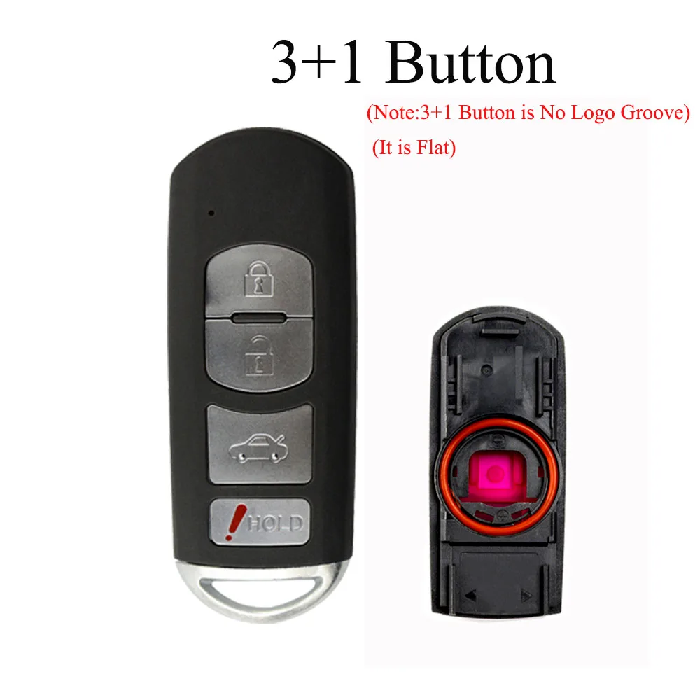 OkeyTech Smart Key Card Shell Fob Cover for Mazda 3 6 CX-5 CX-3 Axela Atenza Red Battery Clip with Emergency Insert Blank Blade