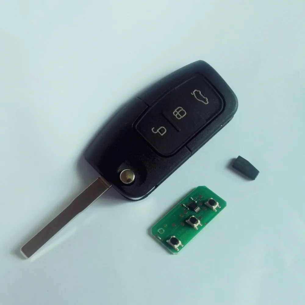 3 кнопки дистанционного ключа Smart Car брелок 433 МГц с чипом 4D63 для Ford Focus Mondeo C Max S Galaxy