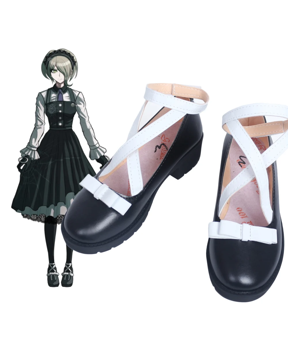 Туфли для косплея Danganronpa Kirumi Tojo обувь V3: Killing Harmony черные ботинки на заказ|Туфли| |