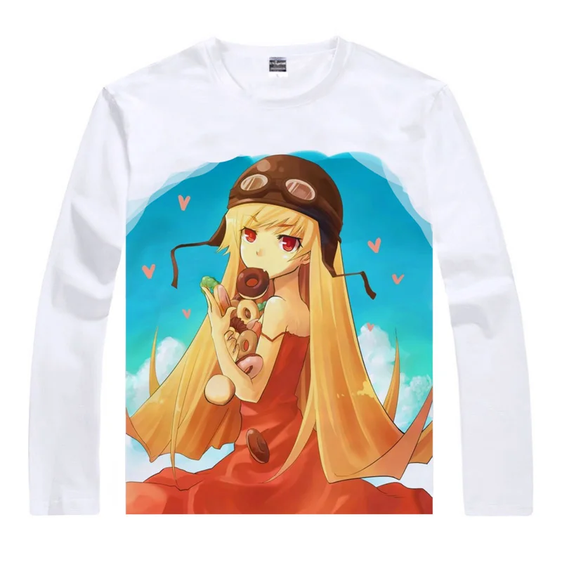 Coolprint аниме рубашка Bakemonogatari Nisemonogatari футболки длинные Hitagi Senjyogahara Mayoi Hachikuji Косплей рубашки в японском стиле - Цвет: Style 3