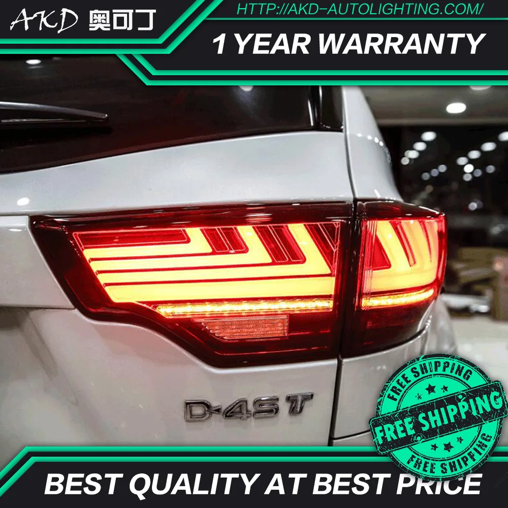 AKD Тюнинг автомобилей задние фонари для Toyota Highlander KLUGER- задние фонари светодиодный DRL ходовые фары, противотуманные фары задняя парковка