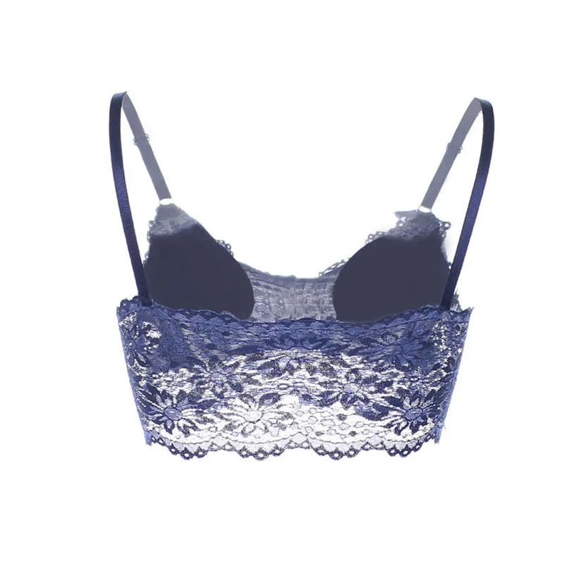 EW Hot Sexy Women Wire Free Lingerie Bra floral Lace Hollow Out Bralettes Push Up Crop Top Bras Bralette | Женская одежда