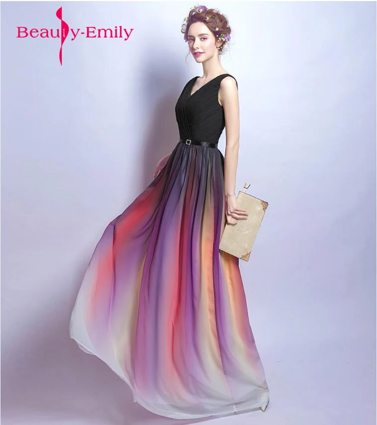 Женское вечернее платье длинное черное с радужной юбкой вечерние платья подарок