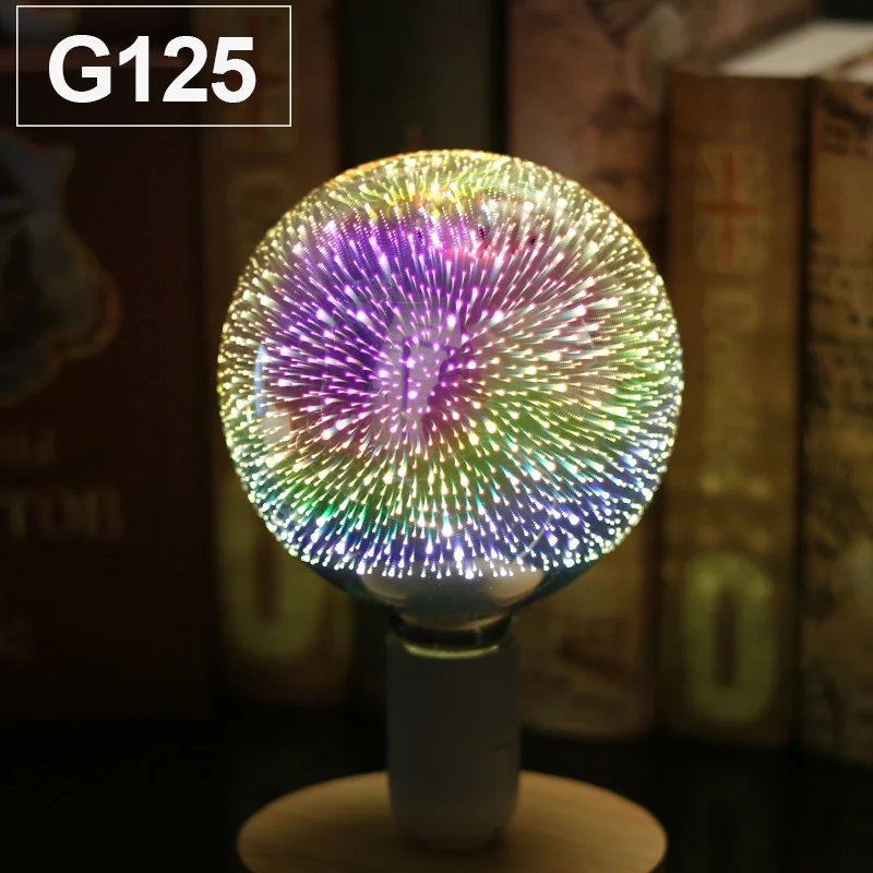 Посеребренные Стекло 3D звезда светодиодный Эдисон лампы 220v A60 ST64 G80 G95 праздника Рождественская декоративная панель светодиодный потолочный светильник Lamparas Bombillas - Испускаемый цвет: G125 Star