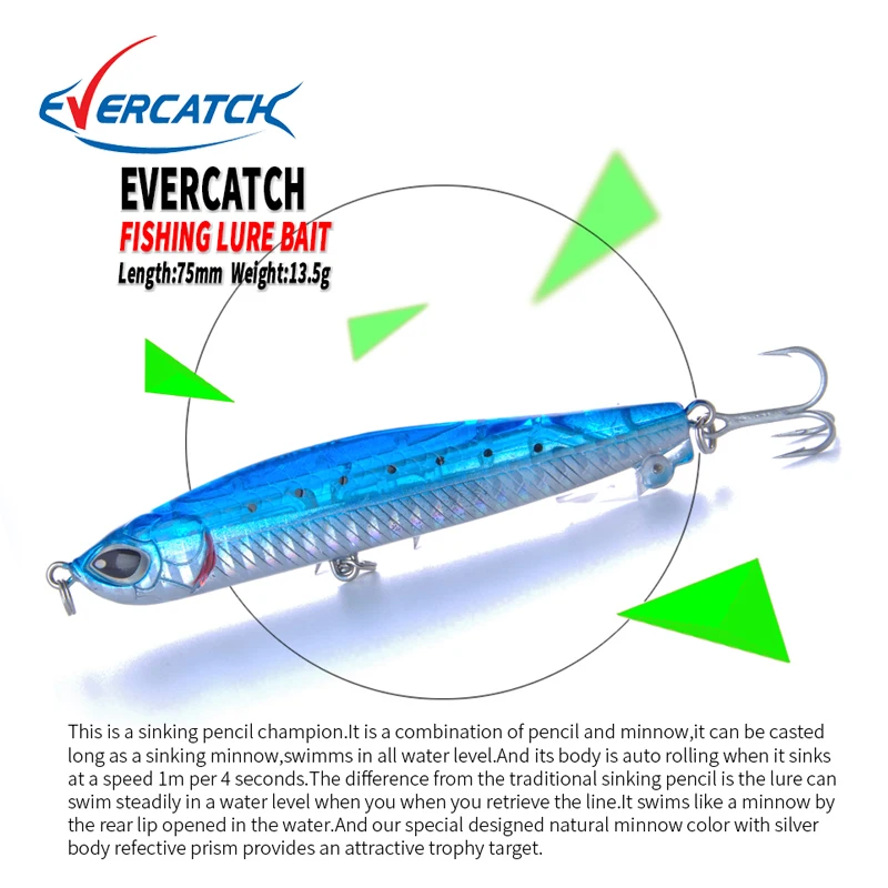 2019 EVERCATCH рыболовная приманка гольян Поппер воблер рыболовные приманки с крючками