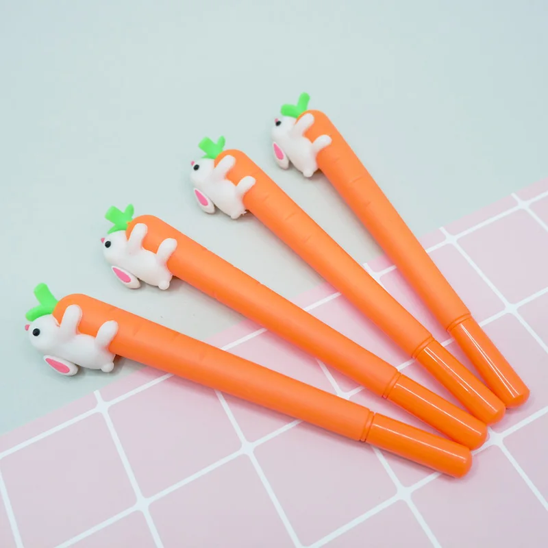 

1X kawaii Creative Rabbit eating carrots gel pen Neutral pen stationery material escolar office school supplies Free shipping