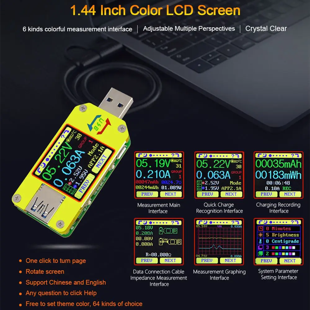 RD UM34C Для APP USB 3 0 Тип-C DC Вольтметр Амперметр Напряжение измеритель тока для