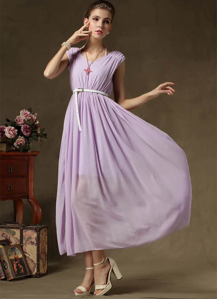 summer dress 2014 maxi long/Before and after the new Bohemian put on a large waist V -neck folds ladies lace d | Женская одежда