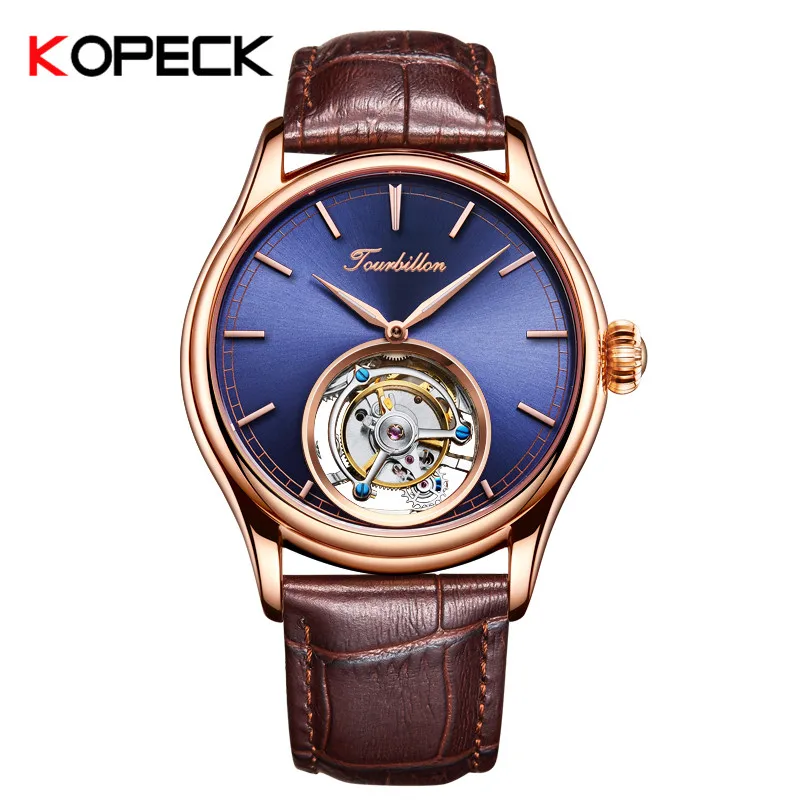 Высококачественные деловые мужские Tourbillon механические наручные часы с синим циферблатом и ручным заводом, Tourbillon мужские наручные часы Reloj de hombre