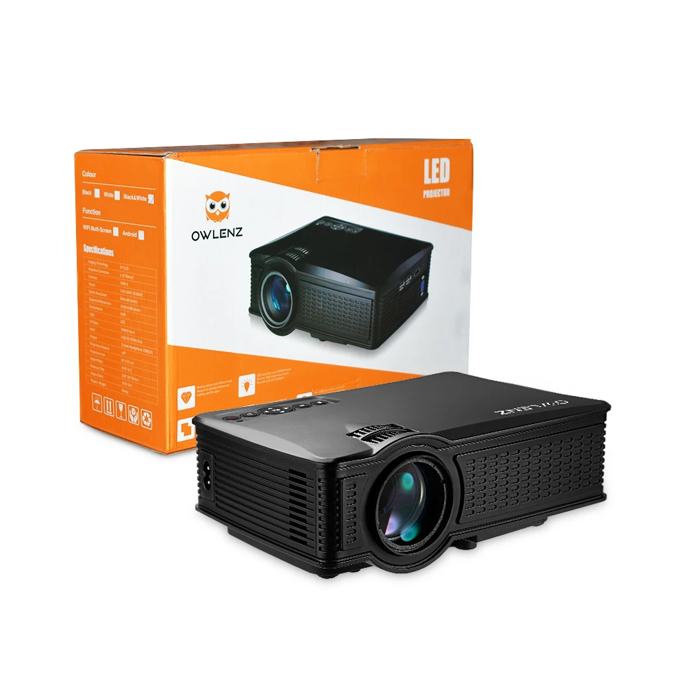 Owlenz Беспроводной Wi Fi Proyector Multi Экран/Airplay/Miracast 1500 люмен HD цифровой мультимедийный