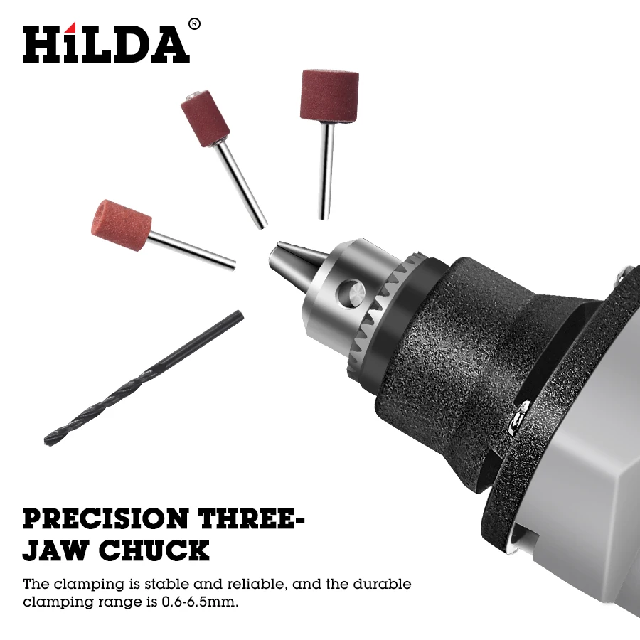 HILDA 400 Вт мини-электрическая дрель для Dremel, вращающиеся инструменты, шлифовальная машина с переменной скоростью, шлифовальный инструмент с гравировкой, аксессуары, мини-дрель