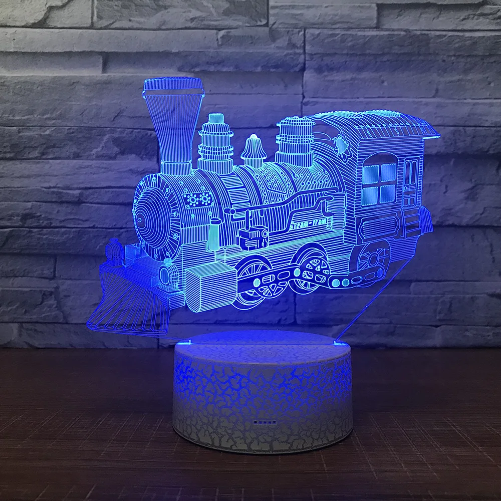 

Train 3D LED RGB Night Light 7 Color Change Desk Light Action Figures Boys Girls Christmas Toys