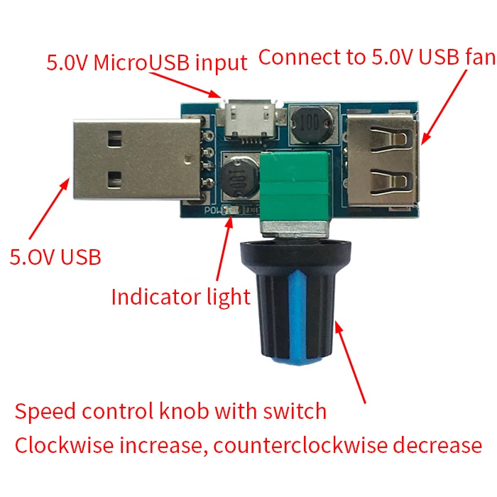 Мини USB регулятор скорости вентилятора 5 в постоянного тока контроллер ветра