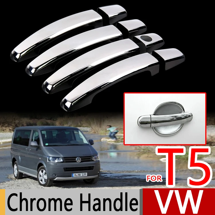 Для VW T5 2003 2009 хромированные покрытия для дверных ручек набор отделки Volkswagen Transporter