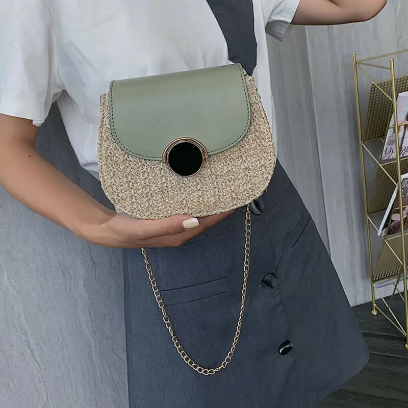 2019 женская летняя пляжная сумка из ротанга соломенная плетеная маленькая мини