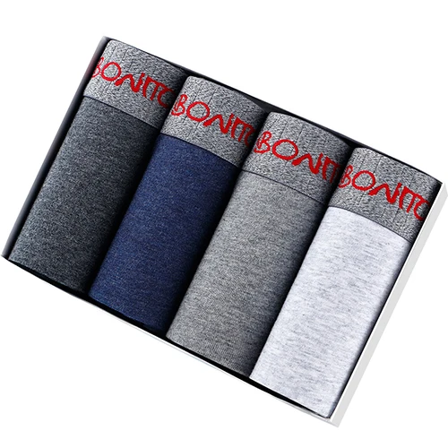 B6 4pcs pack 1 4 шт., боксеры, мужское нижнее белье, хлопковые трусы-боксеры, Calecon, мужские хлопковые трусы, мужские сексуальные трусы, нижнее белье, Кальвин - Цвет: B6 4pcs pack 1