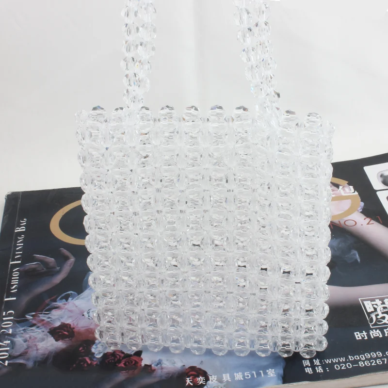 

Fashion Pearls Handbag Ladies Hollow Handmade Beaded Shoulder Bag Party Weeding Evening Bag Purse Luxury Hand Bag Bolsa Feminina