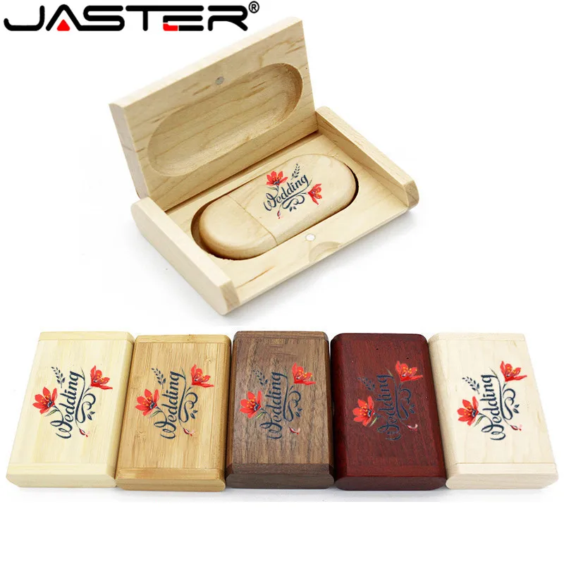 Оптовая продажа высококачественный деревянный логотип JASTER флэш накопитель USB 4