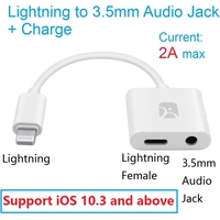 lightning audio charge adapter for iphone x8 plus ipad ipod earphone adapter 2 in 1 12cm5inch support ios 10 3 and above