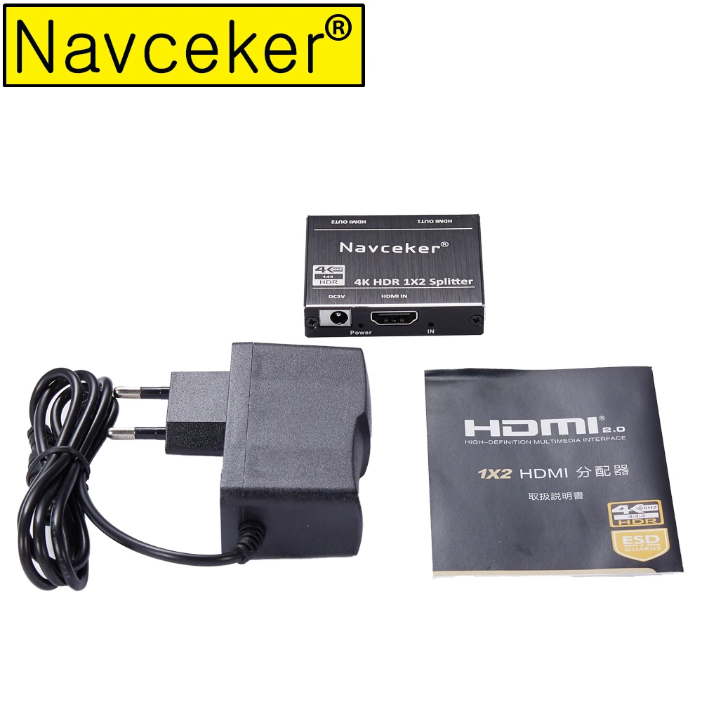 4K 60Hz HDR HDMI 2,0 сплиттер 1x2 сплиттер HDMI 2,0 4K Поддержка HDCP 2,2 UHD HDMI сплиттер 2,0 переключатель коробка для проектора PS4