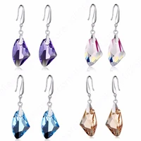 24hours fast shipping austrian crystal stone 925 sterling silver jewelry pinch hook earring diy handmade