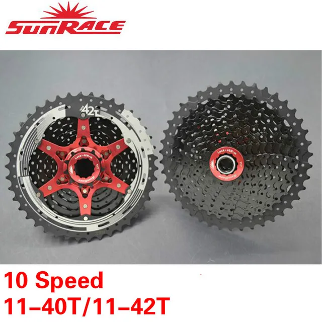 Sunracing 10 скоростей 11-40 T/11-42 T MTB горный велосипед кассета 10 s 40 t 42 t fiets vrijloop brede ratio для SHIMANO SRAM