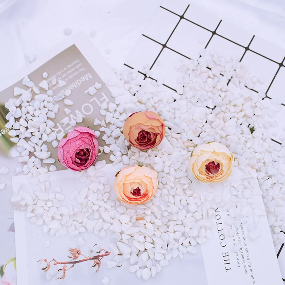 5 шт. искусственные цветы шелковые чайные бутоны розы diy Подарочная коробка