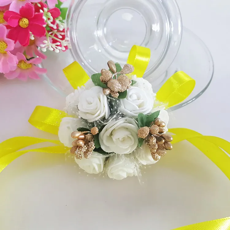 Браслет корсаж для подружки невесты сестер цветы женского декора Свадебный