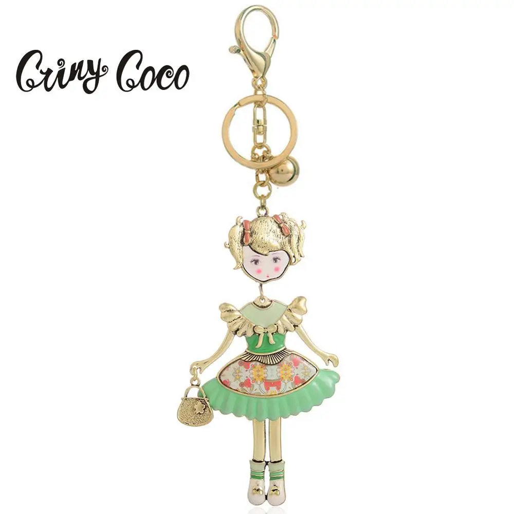 Женский брелок для ключей золотого цвета с куклой милый женский подвеской в виде