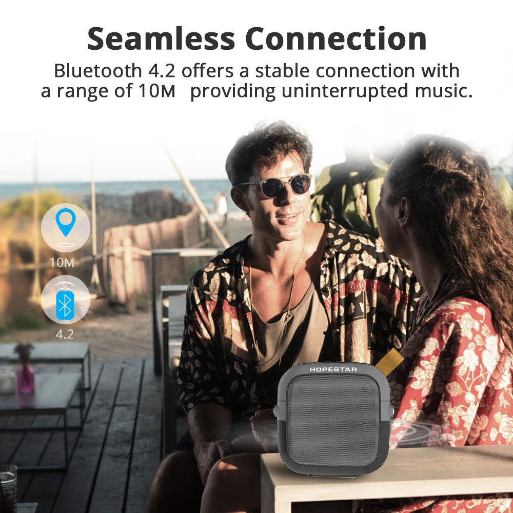 HOPESTAR T5 Mini Wireless Bluetooth Speaker Portable waterproof Stereo music Subwoofer Bass Column SoundBox Outdoor caixa de som |