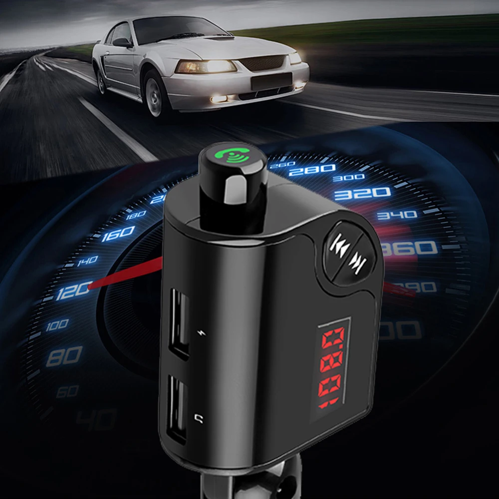 Onever поворотный Bluetooth автомобильный набор, свободные руки, FM передатчик MP3 плеер FM модулятор с 2.5A двойной зарядное устройство USB Поддержка TF-карты/U диск