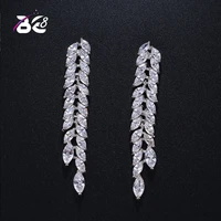 be 8 2018 new design fashion statement jewelry shiny leaf long drop dangle earrings for women gift e366