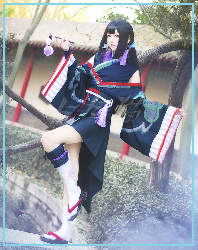 [В наличии] кимоно + парик кольца игра Onmyoji фигурка призрак дым Униформа Хэллоуин