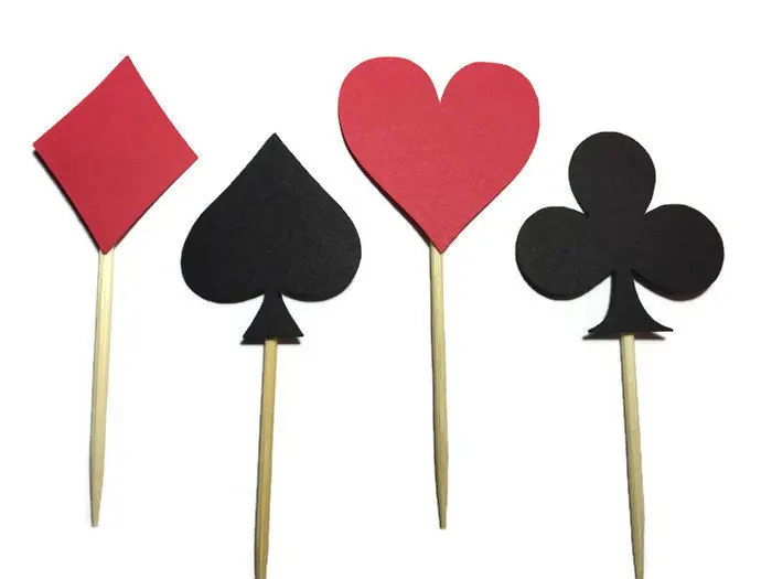 Казино тематика кекс топперы красный белый и черный | Лас Вегас Костюмы для