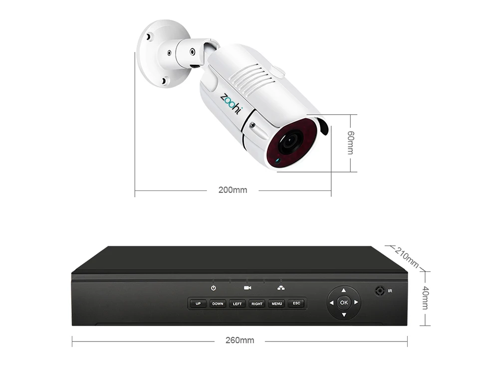Zoohi 1920P камера безопасности системы наборы POE H.265 NVR 5MP камера безопасности комплект ночного видения HD уличная система видеонаблюдения