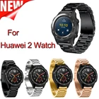 20 мм Ширина три Звенья из нержавеющей стали смарт-ремешок для часов Huawei Watch 2 полоса металлическая пряжка для Samsung Gear S2 классический браслет