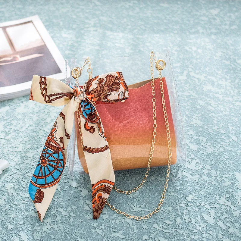 Ms. Jelly сумка с лентой элегантная прозрачная для девушек ярких цветов летняя