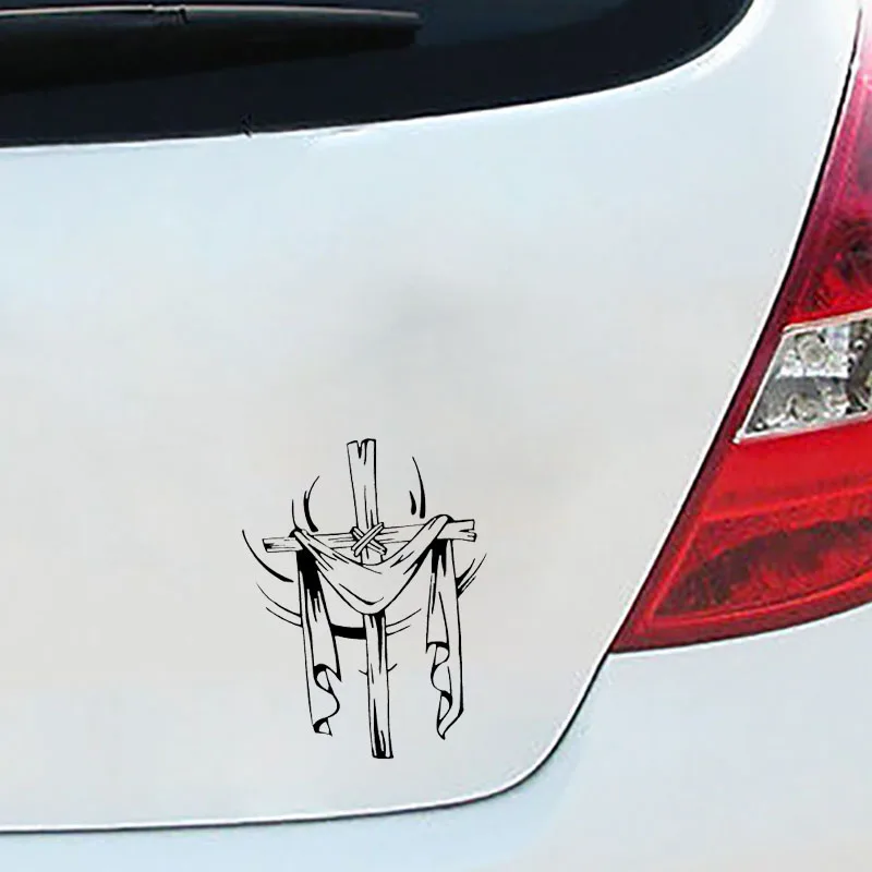 

YJZT 13.6CM*17.8CM Interesting Jesus Vinyl Car Motorcycle Sticker Decals Black/Silver C13-000356