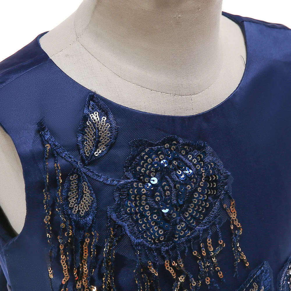 

Navy Blue Flower Girl Dresses Lovely 3D Floral Flower Tiered Tulle Little Girls Prom Dress Pageant Gown Custom Made