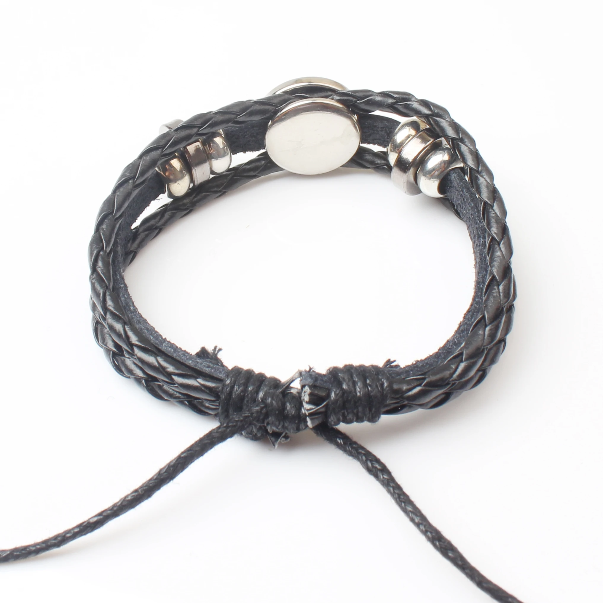 

XKXLHJ New Happy Camping - Handmade Leather Bracelet Glass Lucky Bracelet with Camper's Charm