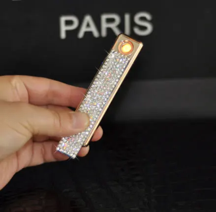 Plasma Lighter 11*7 см женский чехол для сигарет с кристаллами и бриллиантами, ветрозащитная плазменная зажигалка, легкий персонализированный Чехол для сигарет, подарок - Цвет: Plasma Lighter