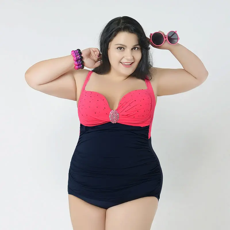 Большой женский купальник слитный сексуальный с регулируемыми бретелями и